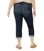 Silver Jeans Co. Plus Size Elyse Mid Rise Rolled Hem Capri Jeans
