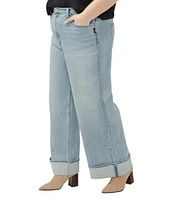 Silver Jeans Co. Plus Size High Rise Wide Leg Cuff Jeans