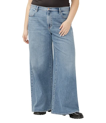Silver Jeans Co. Plus Size High Rise Wide Leg Jeans