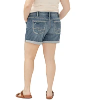 Silver Jeans Co. Plus Size Mid Rise Cuff Hem Boyfriend Shorts
