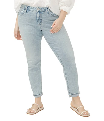 Silver Jeans Co. Plus Size Stretch Mid-Rise Girlfriend Skinny Jeans
