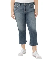 Silver Jeans Co. Plus Size Suki Mid Rise American Flag Detail Kick Flare Crop Jeans