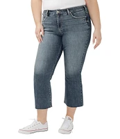 Silver Jeans Co. Plus Size Suki Mid Rise American Flag Detail Kick Flare Crop Jeans