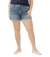 Silver Jeans Co. Plus Size Suki Mid Rise Curvy Fit Cuffed Hem Shorts