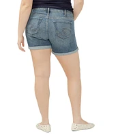 Silver Jeans Co. Plus Size Suki Mid Rise Curvy Fit Cuffed Hem Shorts