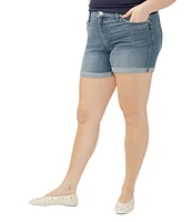Silver Jeans Co. Plus Size Suki Mid Rise Curvy Fit Cuffed Hem Shorts