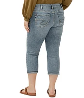 Silver Jeans Co. Plus Size Suki Mid Rise Curvy Fit Luxe Stretch Denim Capri Jeans