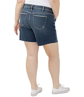 Silver Jeans Co. Plus Size Suki Mid Rise Frayed Hem Shorts