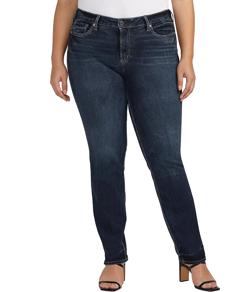 Silver Jeans Co. Plus Size Suki Mid-Rise Straight Leg Jean