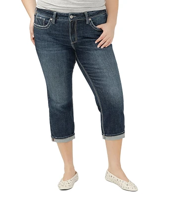 Silver Jeans Co. Plus Size Suki Power Stretch Mid Rise Capri Jeans