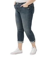 Silver Jeans Co. Plus Size Suki Straight Cuffed Cropped Jeans