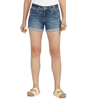 Silver Jeans Co. Suki High Rise Mid Stretch Rolled Cuff Shorts