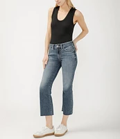 Silver Jeans Co. Suki Mid Rise Curvy Fit Flare Cropped Jeans