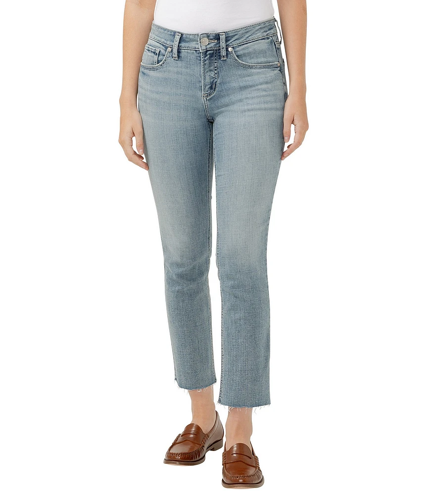 Silver Jeans Co. Suki Mid Rise Curvy Fit Straight Leg Cropped Jeans