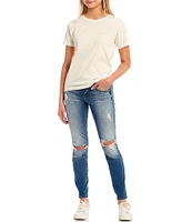 Silver Jeans Co. Suki Mid Rise Destructed Skinny Jeans