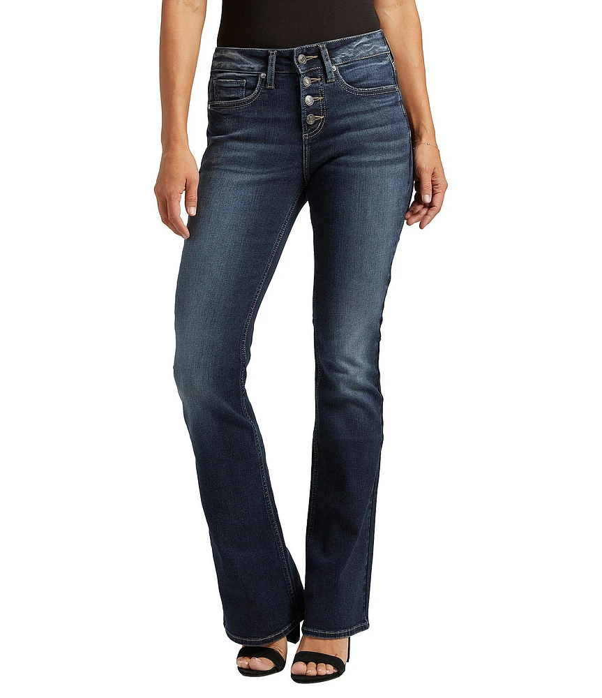Silver Jeans Co. Suki Mid Rise Exposed Button Fly Bootcut Jeans