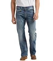 Silver Jeans Co. Zac Relaxed Fit Straight Leg Dusted Denim Jeans