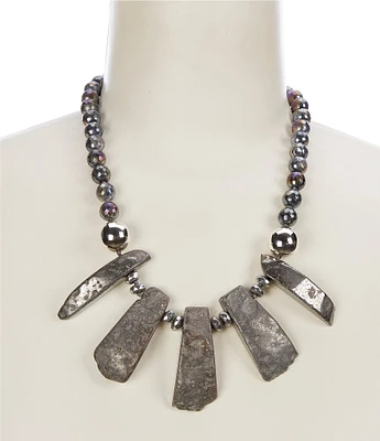 Simon Sebbag Faceted Rainbow Labradorite Statement Necklace