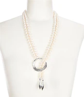 Simon Sebbag Freshwater Pearl Lariat Long Strand Necklace