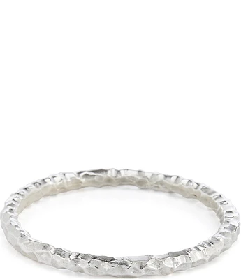 Simon Sebbag Sterling Silver Thin Hammered Bangle Bracelet