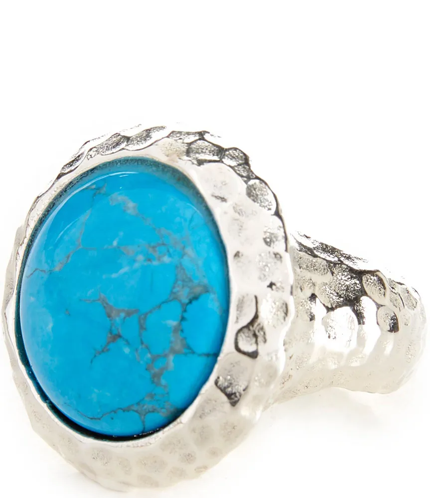 Simon Sebbag Hammered Turquoise Ring