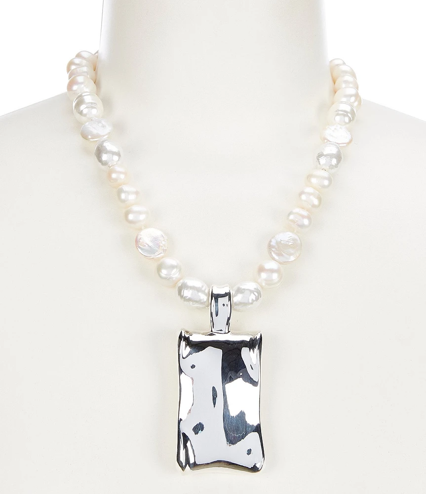 Simon Sebbag Mixed Pearl Pendant Statement Necklace