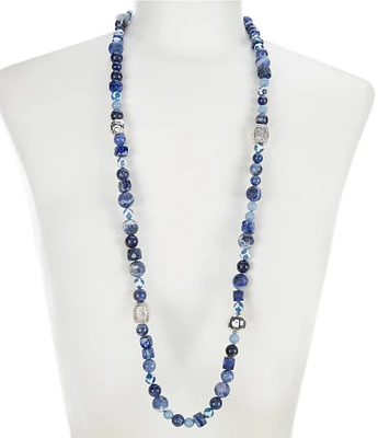 Simon Sebbag Mixed Semi Precious Stone Long Strand Necklace