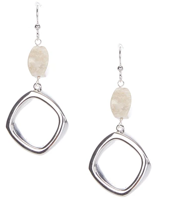 Simon Sebbag Open Sterling Silver Wire Drop Earrings