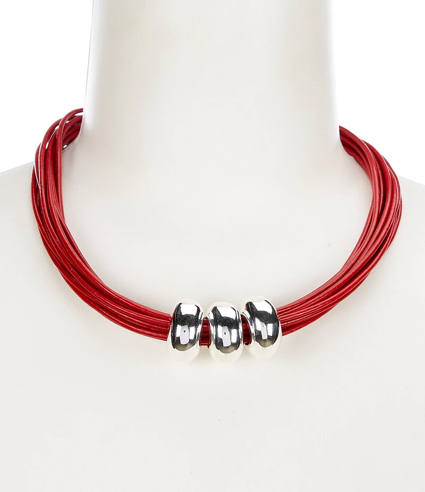 Simon Sebbag Poppy Leather Collar Necklace