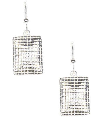 Simon Sebbag Sterling Silver Lattice Square Drop Earrings