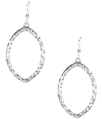 Simon Sebbag Sterling Silver Open Hammered Drop Earrings