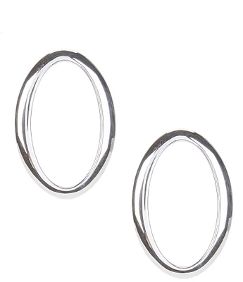 Simon Sebbag Sterling Silver Open Oval Hoop Earrings