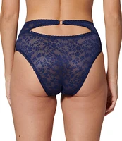 Simone Perele Thelma Decorative Sheer Lace High Waisted Retro Brief Panty