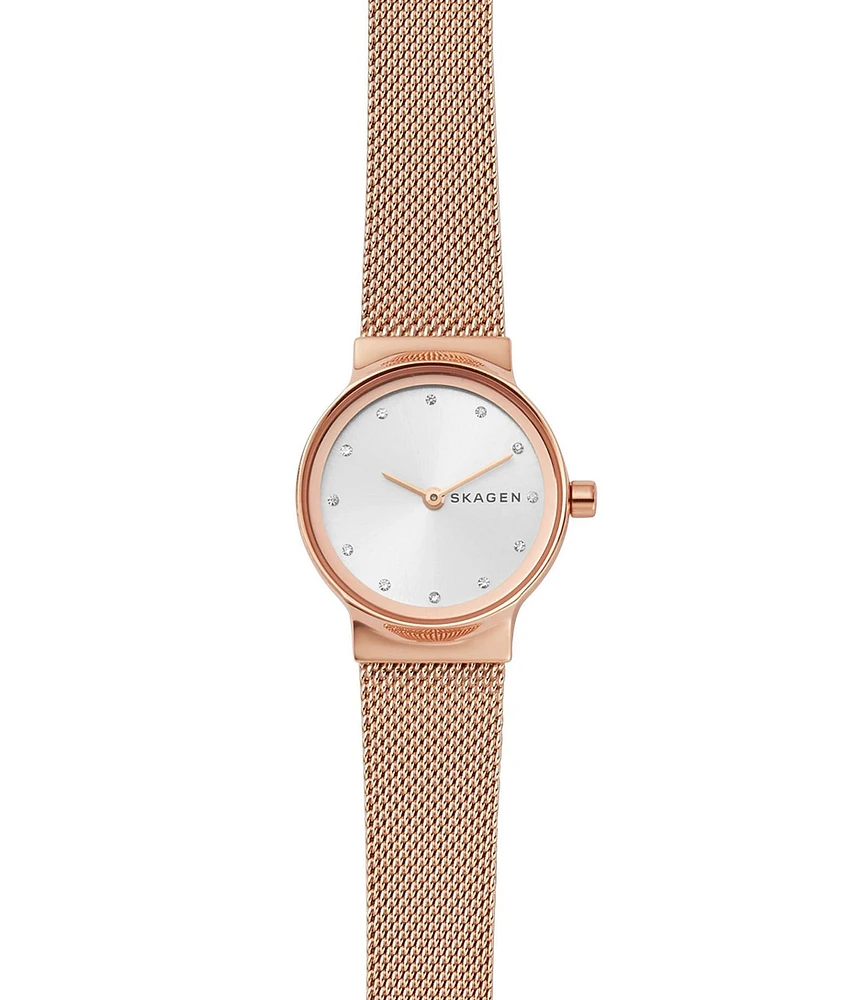 Skagen Freja Rose Gold Tone Steel-Mesh Watch