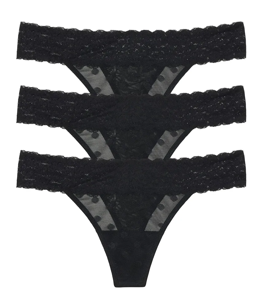 Pack of 3 thongs with lace trim - Underwear - UNDERWEAR