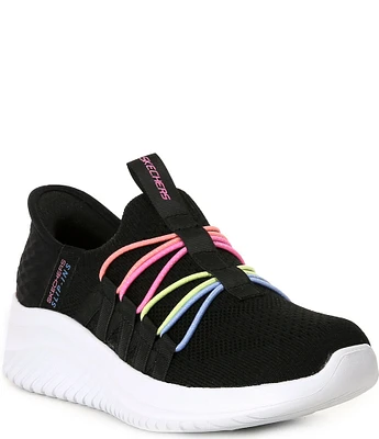 Skechers Girls' Slip-Ons Ultra Flex 3.0 Bungee Fun Sneakers (Toddler)