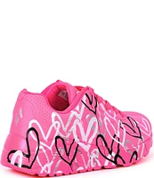 Skechers Girls' X J Goldcrown-Uno Lite Metallic Love Machine Washable Sneakers (Youth)