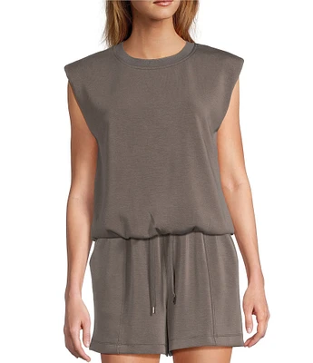 Skies Are Blue Brushed Modal Crew Neck Sleeveless Muscle Top