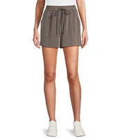 Skies Are Blue Brushed Modal Drawstring High Waist Shorts