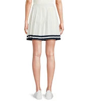 Skies Are Blue Contrast Trim Pleated Coordinating Skirt