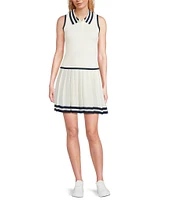 Skies Are Blue Contrast Trim Pleated Coordinating Skirt