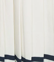 Skies Are Blue Contrast Trim Pleated Coordinating Skirt
