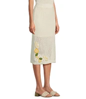Skies Are Blue Crochet Lemons Applique Coordinating Midi Skirt