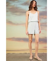 Skies Are Blue High Waisted Flat Front Recycled Tailored Shorts