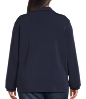 Skies Are Blue Plus Size Brushed Modal Blend Long Sleeve Quarter Zip Top