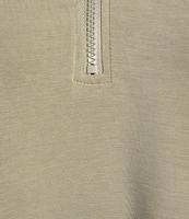Skies Are Blue Plus Brushed Modal Blend Short Sleeve Half Zip Top