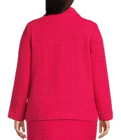 Skies Are Blue Plus Crocheted Long Sleeve Blazer