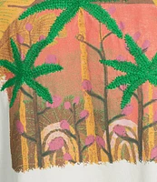 Skies Are Blue Plus Palm Tree Graphic Short Sleeve T-Shirt