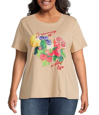 Skies Are Blue Plus Dreaming Of Graphic Short Sleeve T-Shirt