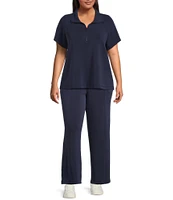 Skies Are Blue Plus High Rise Brushed Modal Blend Drawstring Pants